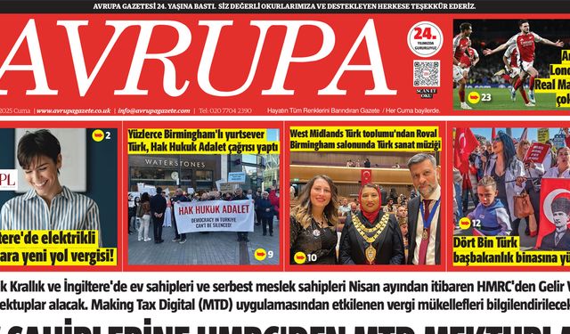 Avrupa Gazete, İngiltere, 11 Nisan 2025 Baskısı E-gazete