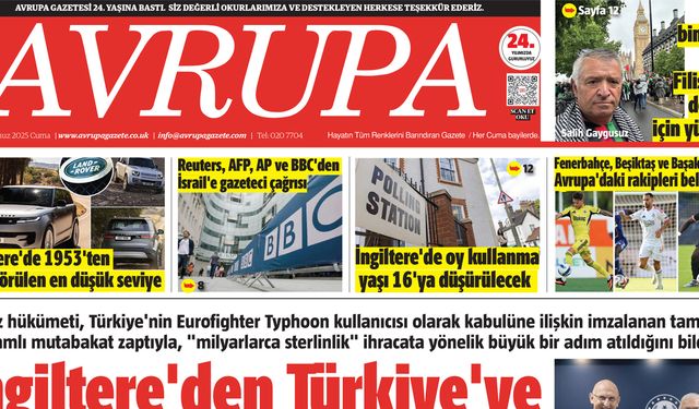 Avrupa Gazete, İngiltere, 25 Temmuz 2025 Baskısı E-gazete