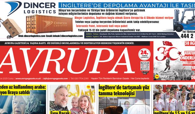 Avrupa Gazete, İngiltere, 29 Ağustos 2025 Baskısı E-gazete