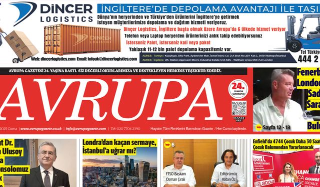 Avrupa Gazete, İngiltere, 5 Eylül 2025 Baskısı E-gazete