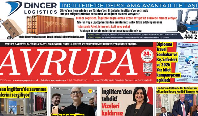 Avrupa Gazete, İngiltere, 12 Eylül 2025 Baskısı E-gazete