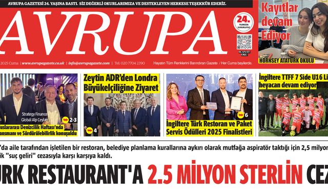 Avrupa Gazete, İngiltere, 10 Ekim 2025 Baskısı E-gazete