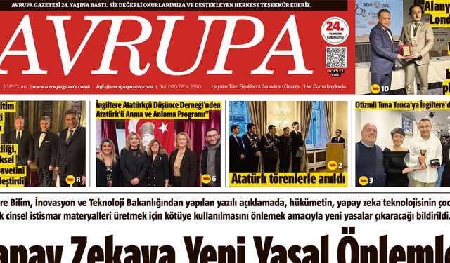 Avrupa Gazete, İngiltere, 14 Kasım 2025 Baskısı E-gazete