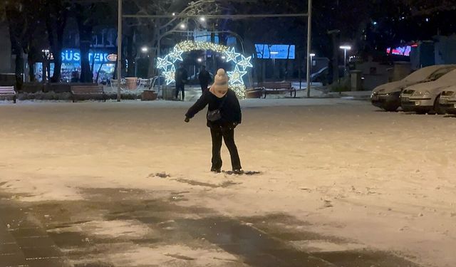 Isparta'da kar yağışı etkili oldu
