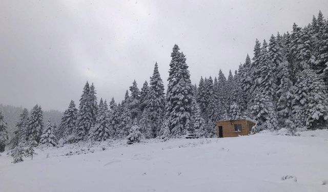 Sinop'un yüksek kesimleri beyaza büründü