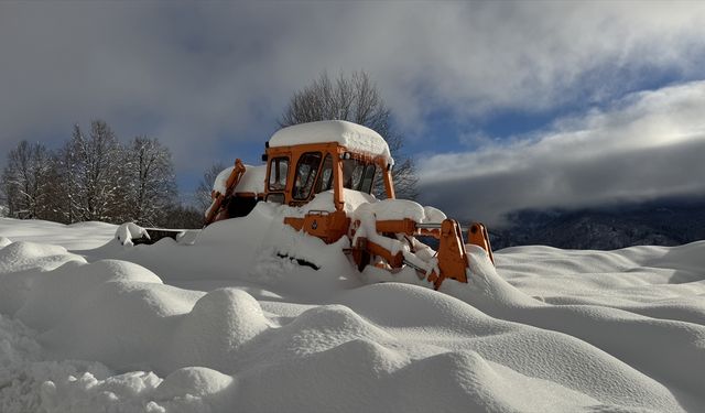 Türkiye'nin biyosfer rezervi alanı Camili Havzası beyaz örtü ile kaplandı