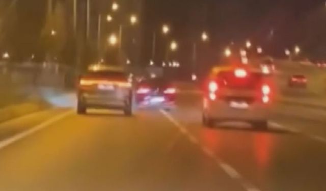 İstanbul - Başakşehir'de trafikte makas atarak ilerleyen sürücü kamerada