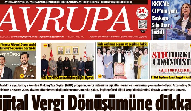 Avrupa Gazete, İngiltere, 5 Aralık 2025 Baskısı E-gazete