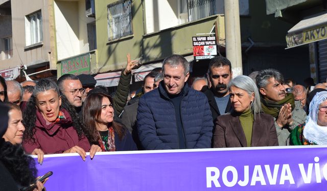 DEM Parti Eş Genel Başkanı Bakırhan, Nusaybin'de yürüyüşe katıldı