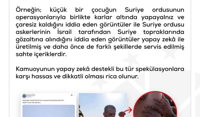 DMM'den Suriye'de yapay zeka destekli dezenformasyon uyarısı