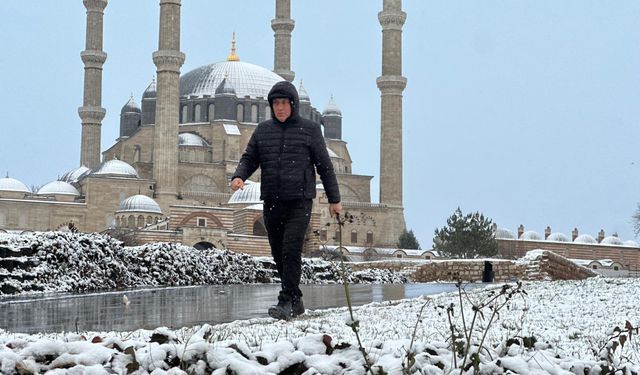Edirne beyaza büründü