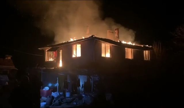 Müstakil ev alev alev yandı