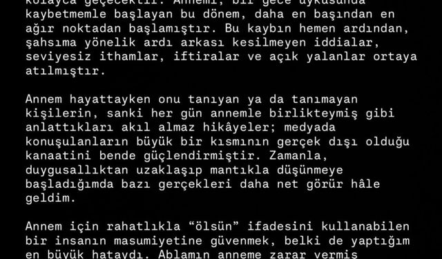 Şarkıcı Güllü'nün oğlu: Ablamın masumiyetine güvenmek bir hataydı