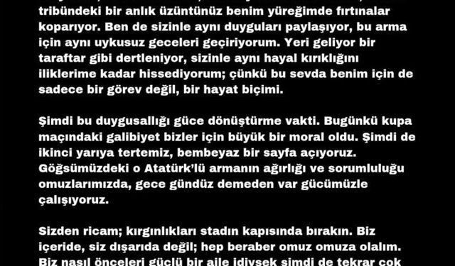 Yüksel Yıldırım: İkinci yarıya tertemiz bir sayfa açıyoruz
