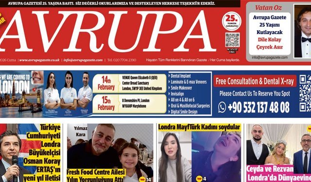 Avrupa Gazete, İngiltere, 2 Ocak 2026 Baskısı