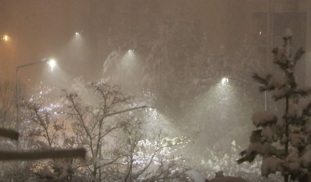 Erzurum'da kar yağışı etkili oldu; araçlar kara gömüldü