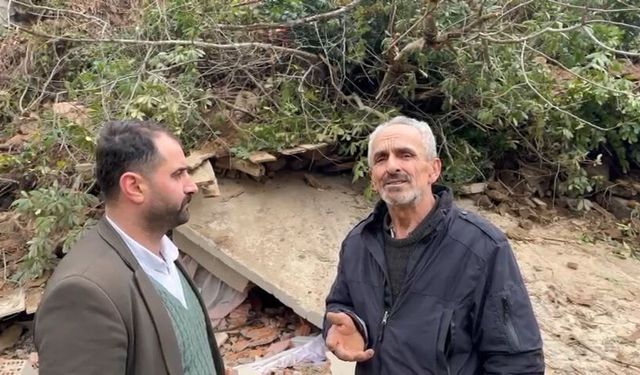 Heyelanda ev toprak altında kaldı