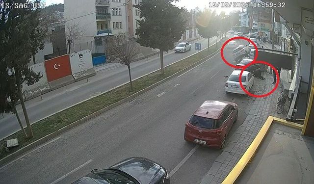 Mardin'de cipin çarptığı öğretmen yaralandı; kaza kamerada