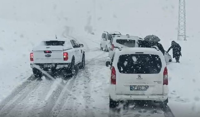 Muş'ta kar ve fırtına nedeniyle yolda kalan 3 araçta mahsur kalanlar kurtarıldı