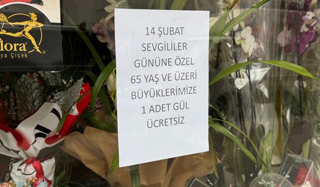 Ordulu çiçekçi, 14 Şubat'ta 65 yaş üstüne hem ücretsiz gül veriyor hem kemençe çalıyor