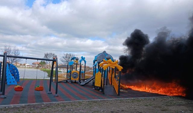 Tekirdağ'da çocuk parkında yangın