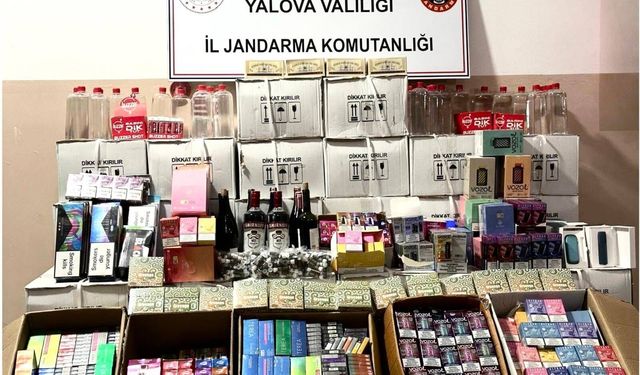 Yalova'da kaçak alkol ve tütün operasyonu: 2 gözaltı