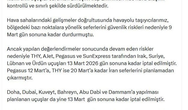 Bakan Uraloğlu, THY İran seferlerini planlamada yok