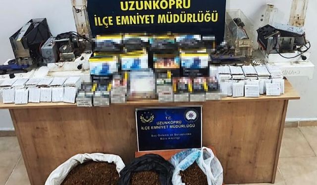 Edirne'de çok sayıda makaron ve kaçak tütün ele geçirildi