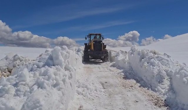 Kars'ta kardan kapanan köy yolları açılıyor
