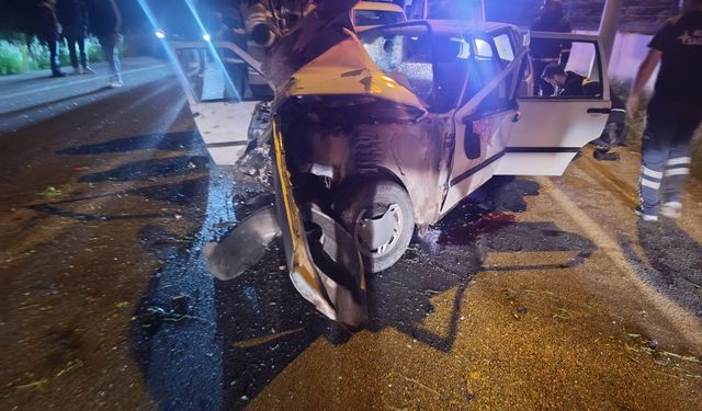 İstinat duvarına çarpan otomobilde hayatını kaybetti