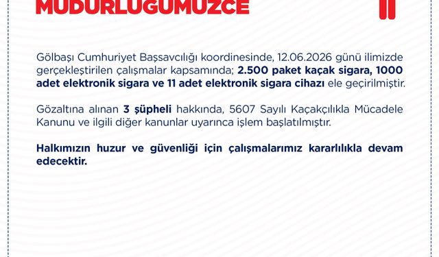 Ankara'da 2 bin 500 paket kaçak sigara ele geçirildi: 3 gözaltı