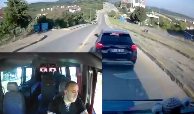 Savcı ile minübüs şoförünün trafikteki tartışması kamerada