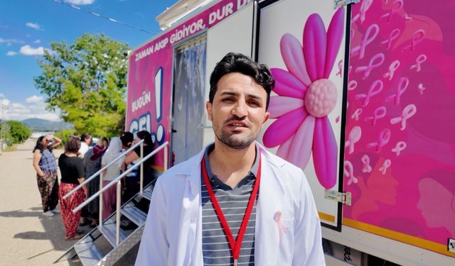 Tunceli'de Mobil Kanser Tarama Aracı erken teşhis için köy yollarında