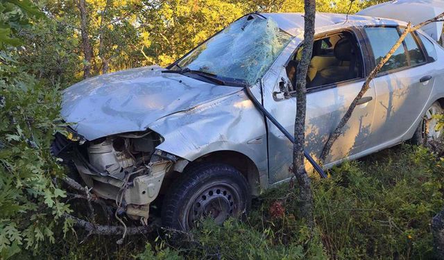 Uşak'ta ağaçlara çarpan otomobilin sürücüsü öldü, eşi yaralandı