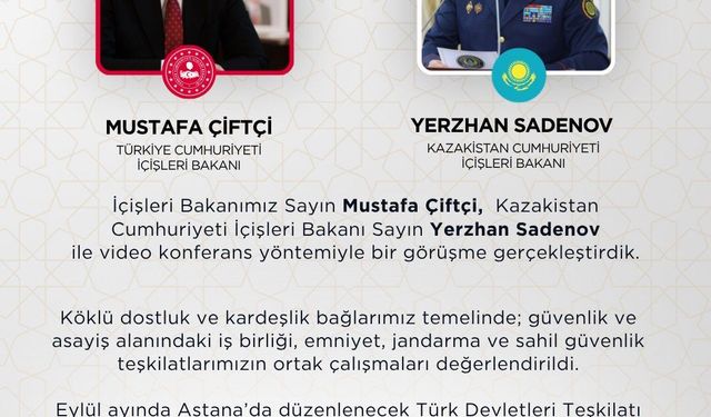 Bakan Çiftçi, Kazakistanlı mevkidaşı Sadenov ile görüştü