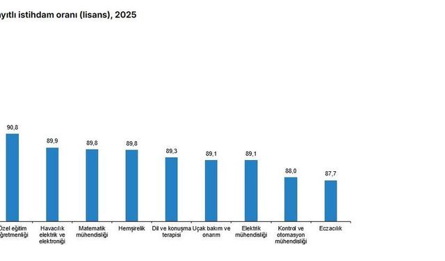 TÜİK: Lisans mezunlarında kayıtlı istihdam oranı yüzde 73,9