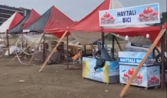 Arsuz'da Gastro Fest alanı fırtınada zarar gördü: Çadırlar uçtu, ekipmanlar hasar aldı