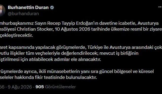 Avusturya Şansölyesi Christian Stocker, Türkiye'ye geliyor