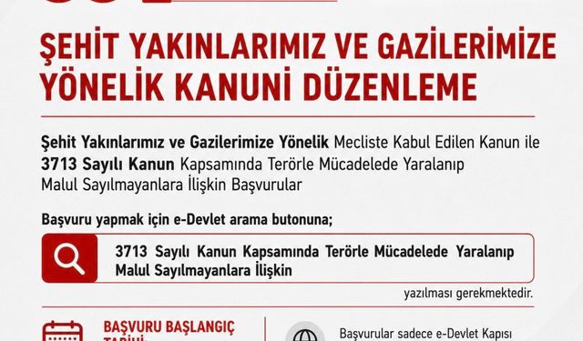 Bakan Göktaş: Terörle mücadelede malul sayılmayan vatandaşların başvuruları 1 Eylül'de başlıyor