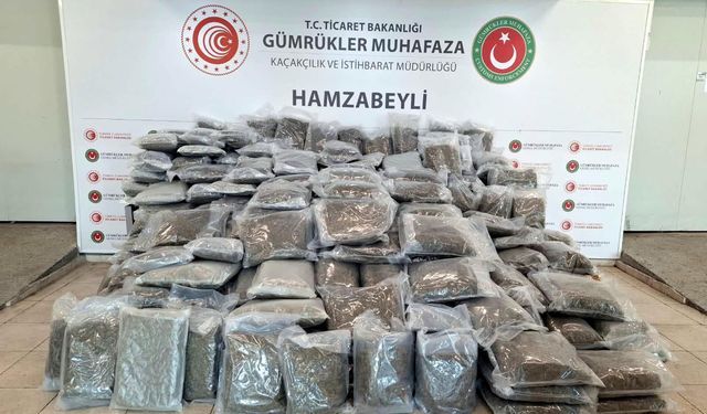 Hamzabeyli Sınır Kapısı'nda 287 kilo 910 gram esrar ele geçirildi