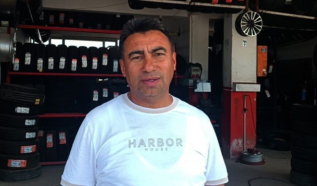 Otomobil lastiği tamir sırasında patladı; o anlar kamerada