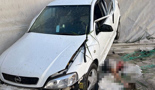 Seraya uçan otomobilin sürücüsü ile eşi öldü
