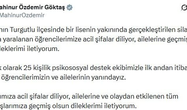 Bakan Göktaş: 25 kişilik psikososyal destek ekibimizle öğrencilerimizin ve ailelerinin yanındayız