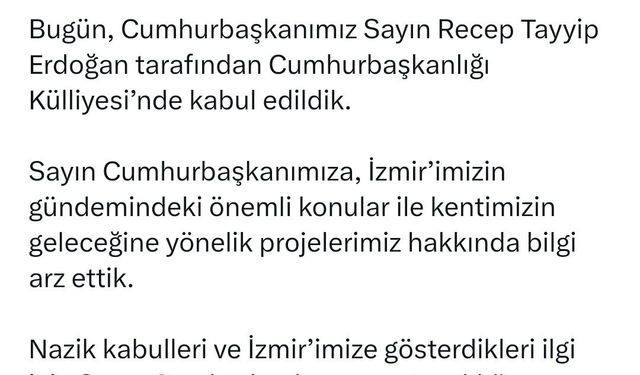 Cemil Tugay'dan Cumhurbaşkanı Erdoğan ile görüşmesinin ardından açıklama