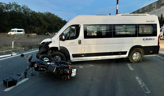 Tekirdağ'da minibüsle çarpışan motosikletin sürücüsü öldü