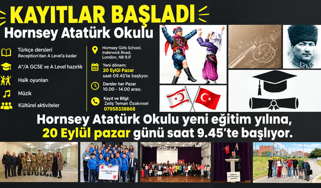 Hornsey Atatürk Okulu’nda Kayıtlar Başladı