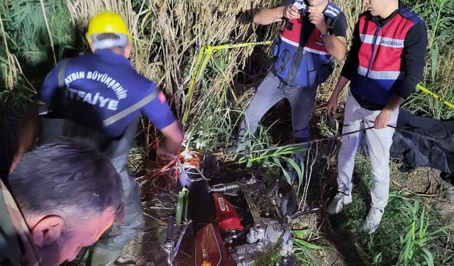 Aydın'da motosiklet su kanalına devrildi: 1 ölü, 1 yaralı