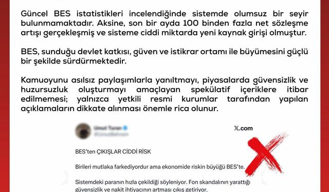 DMM: Bireysel Emeklilik Sistemi'nden kitlesel çıkışlar yaşandığı iddiaları asılsızdır