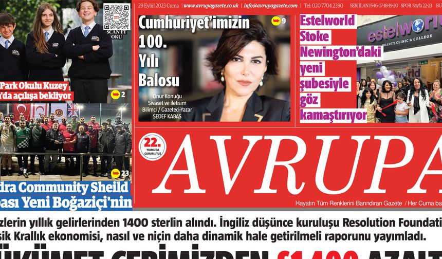 Avrupa Gazete, İngiltere, 29 Eylül 2023 Baskısı E-gazete