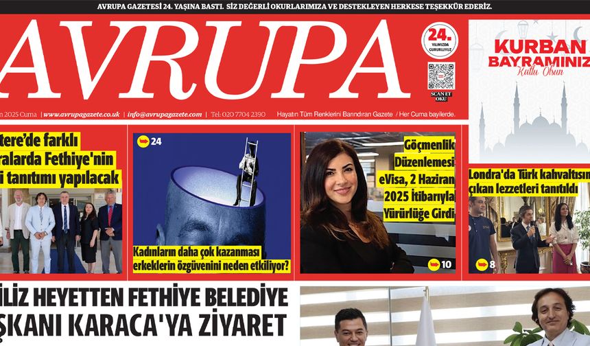 Avrupa Gazete, İngiltere, 6 Haziran 2025 Baskısı E-gazete